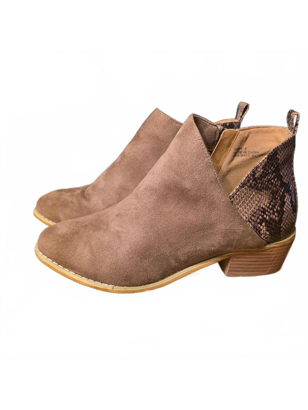 Size 8 - Boutique by Corkys Ankle Booties with Snake Print Detail